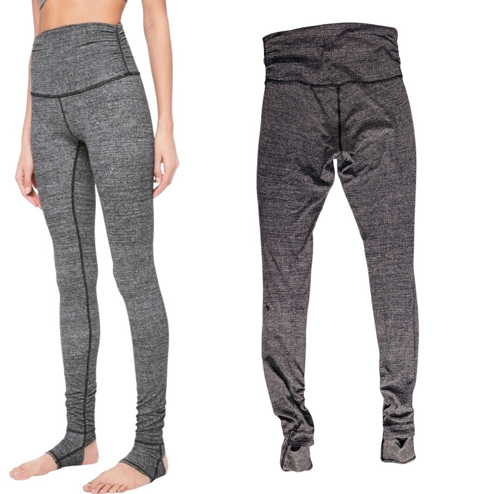Lululemon Still Mind Tight 28 Heathered Space Dye Ruched Stirrup Leggings 6